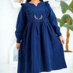 پیراهن لینن گلدوزی چیندار مهتا کد ۱۴۴۴