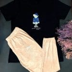 ست تیشرت شلوار پنبه زنانه و دخترانه خرس تدی کد ۲۹۰۶