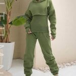 ست هودی شلوار توکرکی زنانه و دخترانه الیکا کد 3143