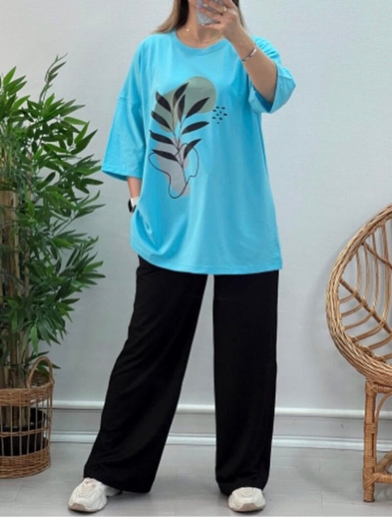ست تیشرت لانگ و شلوار بگی پارادایس - Image 7