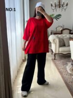 ست تیشرت لانگ و شلوار بگی پارادایس