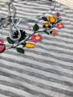 تاپ پنبه راهراه گلدوزی طنین - Image 5